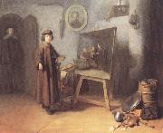 Gerrit Dou Painter in his studio (mk33) oil on canvas